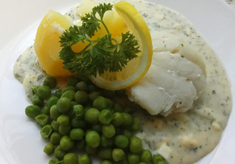 Cod with egg sauce