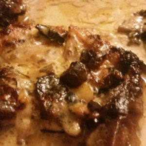 Chops with mushrooms
