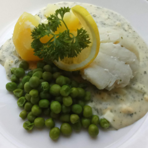 Cod with egg sauce