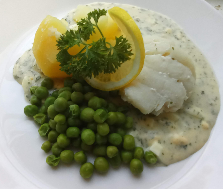 Cod with egg sauce