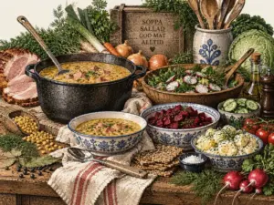 Traditional Swedish soups and salads